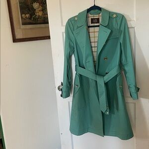 Coach Aqua Belted Trench Coat